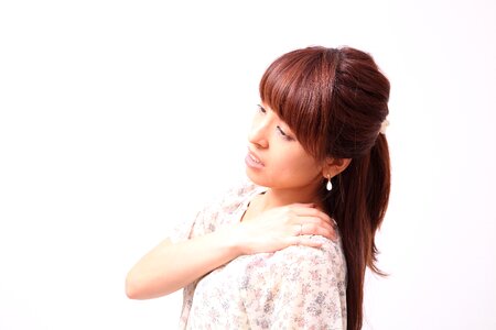 Woman neck tension