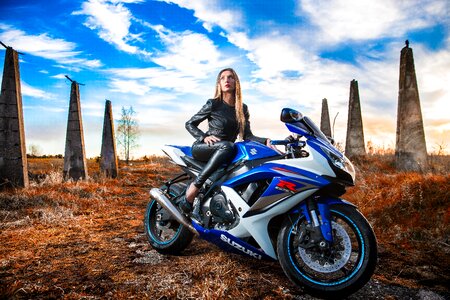 Woman motorcycle photo
