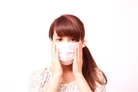 Woman surgical mask photo