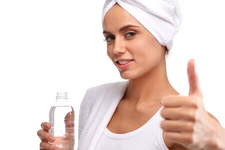 Woman thumbs up