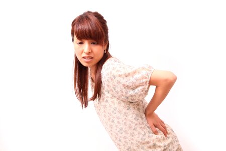 Woman low back pain