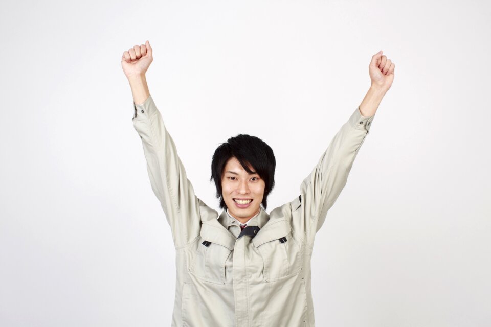Worker man joy success