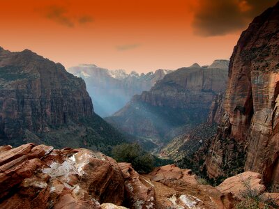 Zion national park canyon photo
