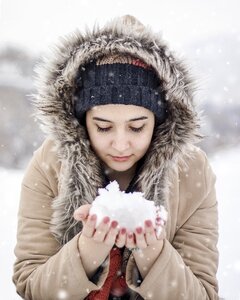 Woman snow winter