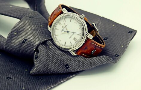 Wrist watch neck tie photo