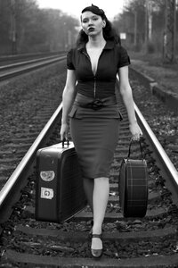 Woman travel luggage photo