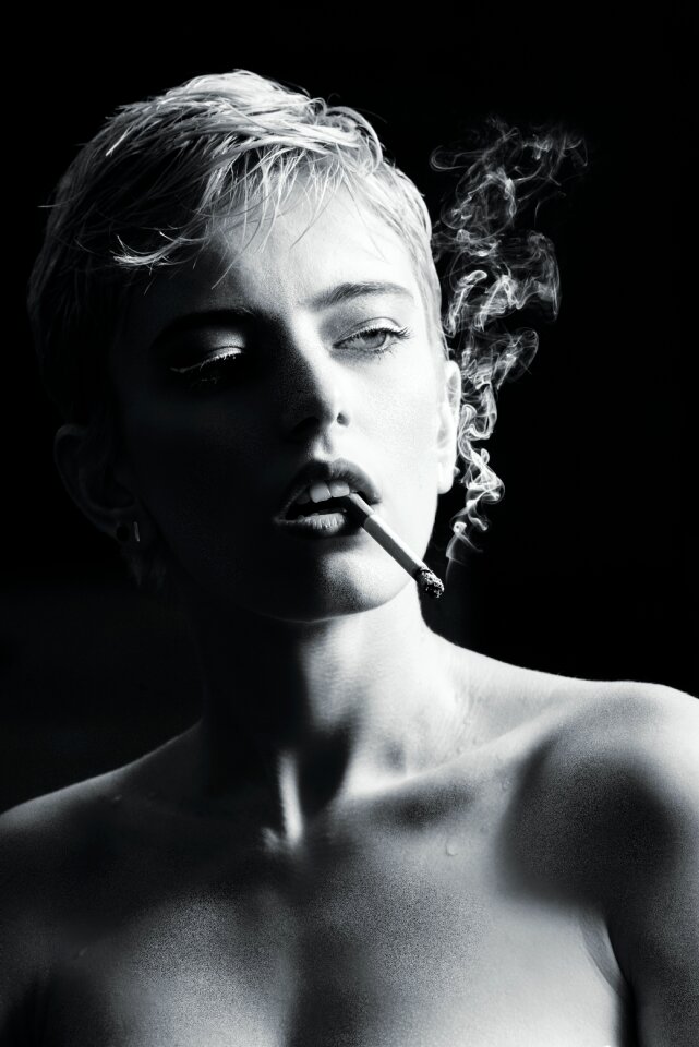 Woman girl portrait cigarette