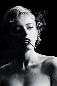Woman girl portrait cigarette