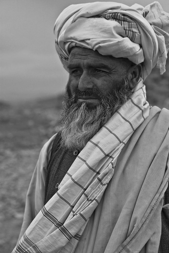 Person thoughtful turban