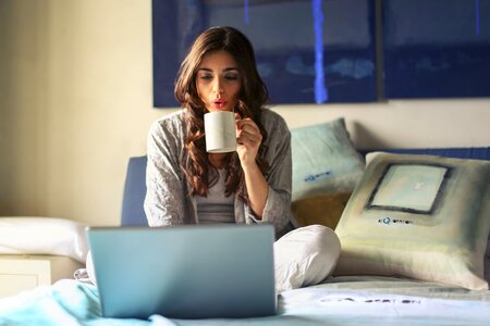 Woman girl laptop computer