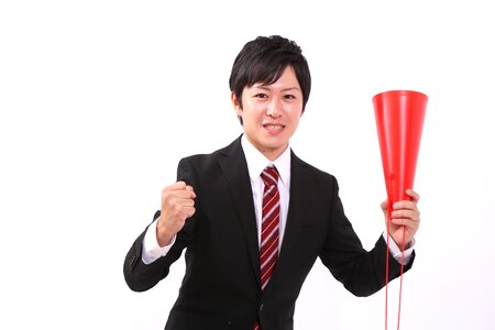 Business man megaphone