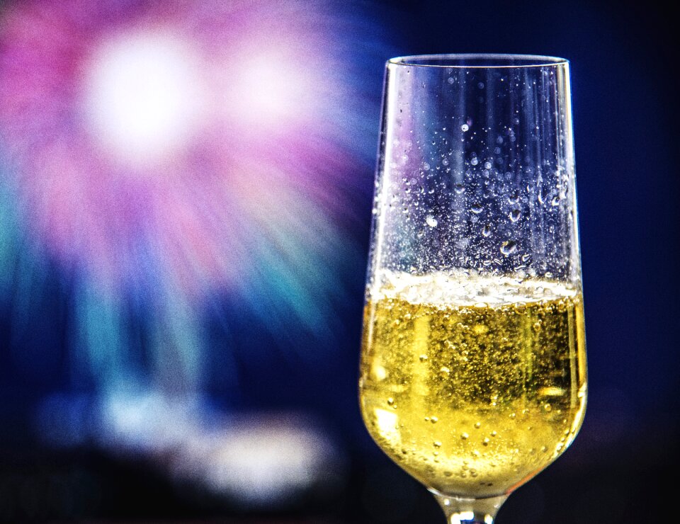 Champagne drink fireworks