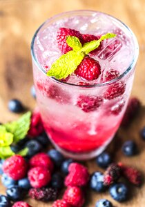 Flavored water raspberry photo