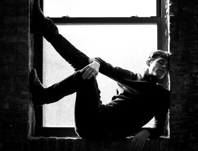 Man portrait window