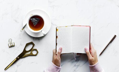 Notebook tea scissors