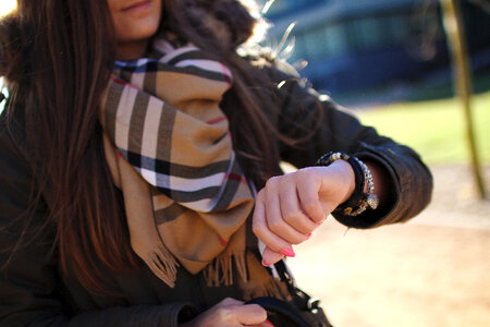 Scarf woman watch photo