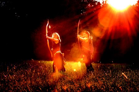 Women bow and arrow