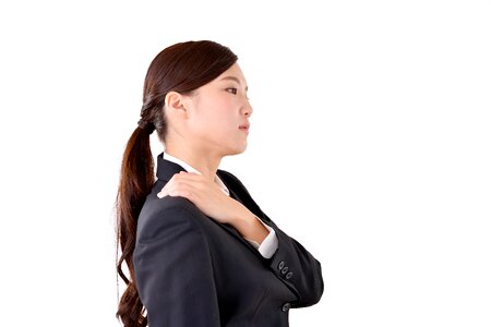 Business woman neck tension