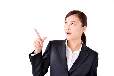 Business woman pointing