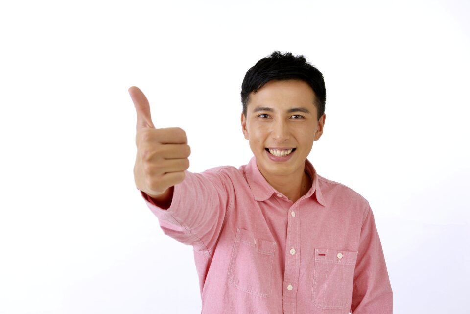 Man thumbs up photo