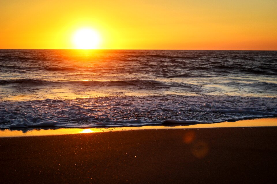 Sunset sea beach photo