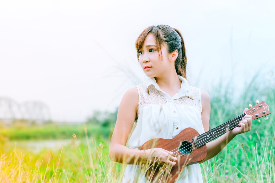 Woman girl portrait ukulele