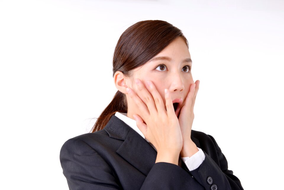 Business woman surprised