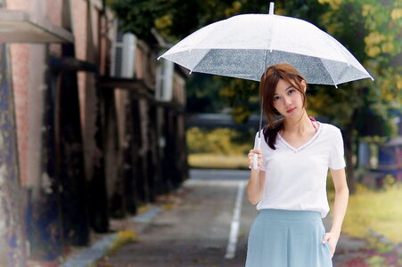 Woman girl umbrella