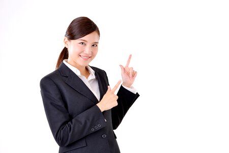 Business woman pointing