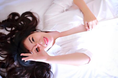 Woman girl laying