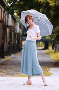Woman girl umbrella