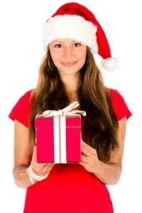 Woman girl christmas gift photo