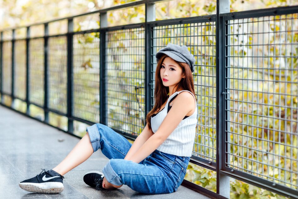 Woman girl sitting