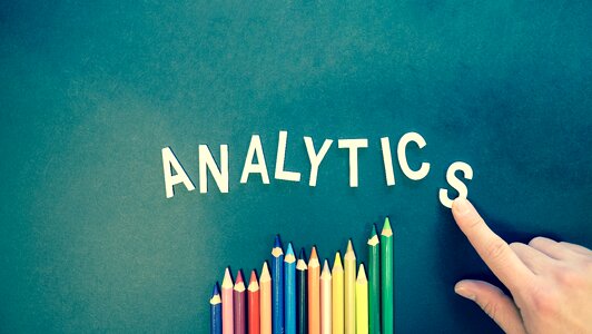 Analytics colored pencils hand