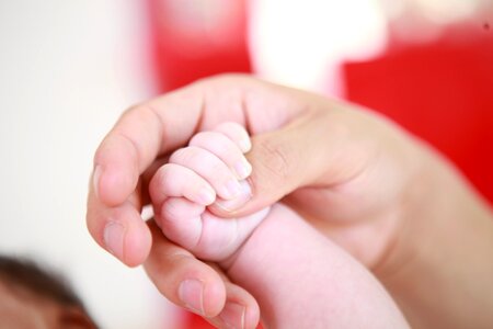 Baby father hand photo