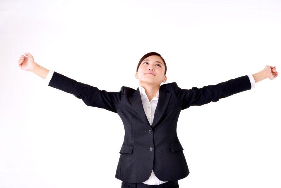 Business woman stretching photo