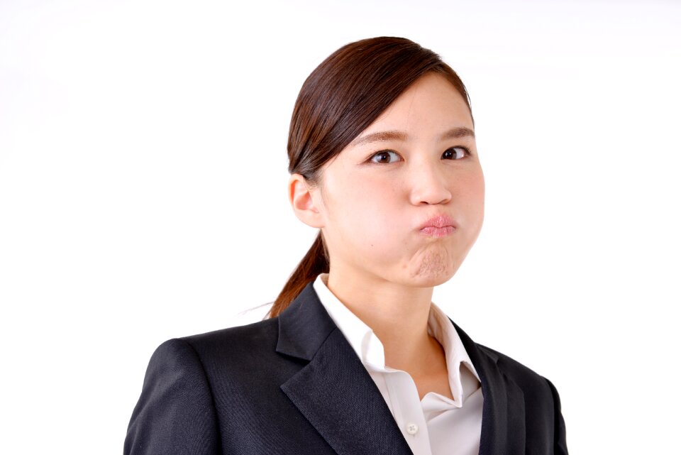 Business woman bad mood