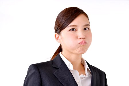 Business woman bad mood