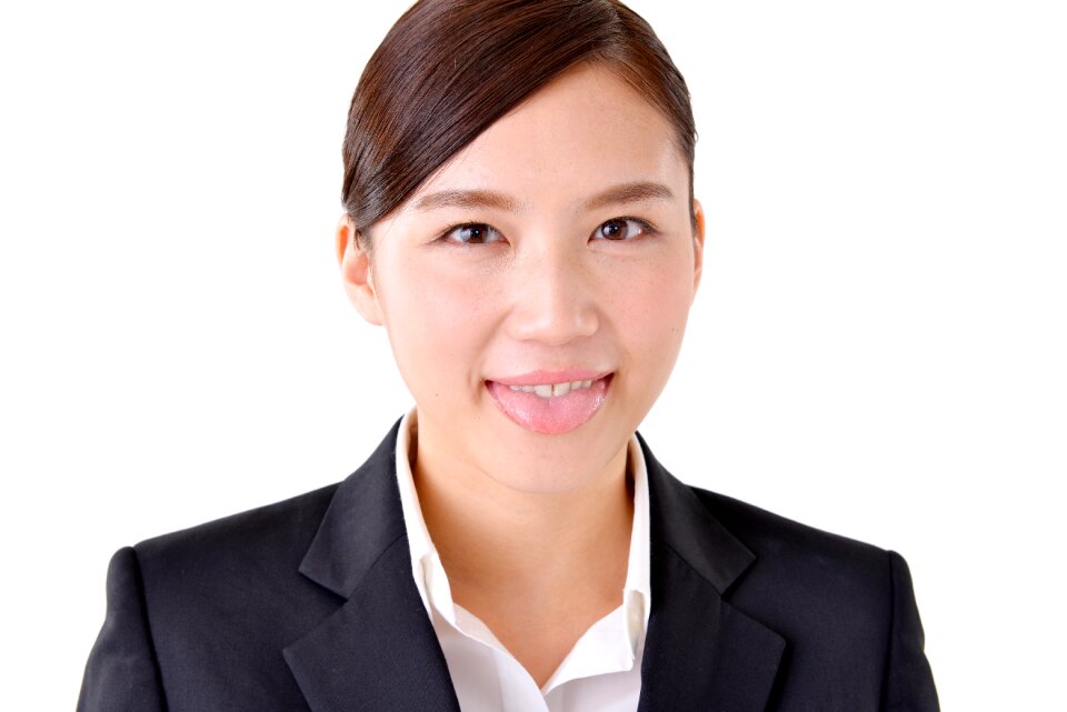 Business woman tongue