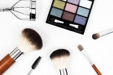 Cosmetics makeup brushes photo