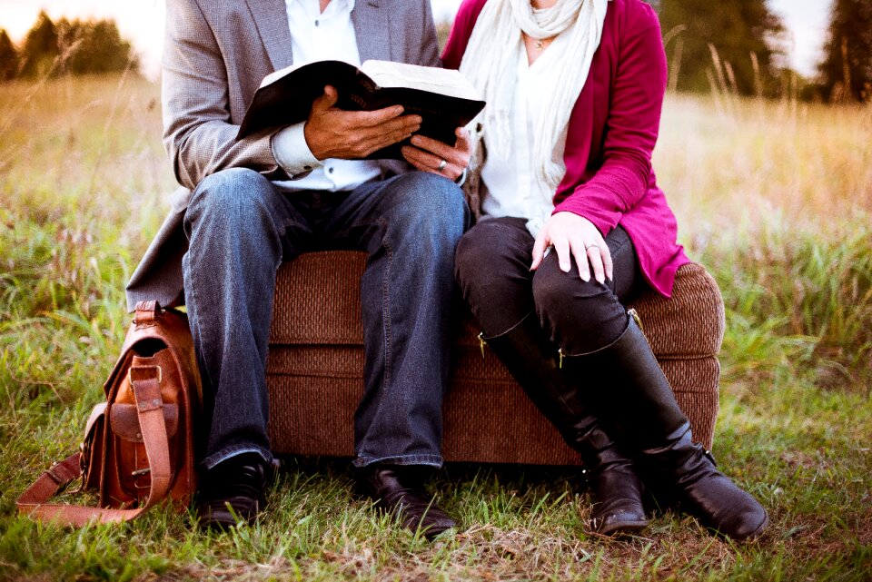 Couple reading book