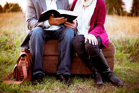 Couple reading book
