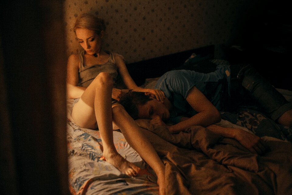 Couple sleeping bed