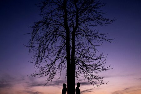Couple sunset silhouette photo