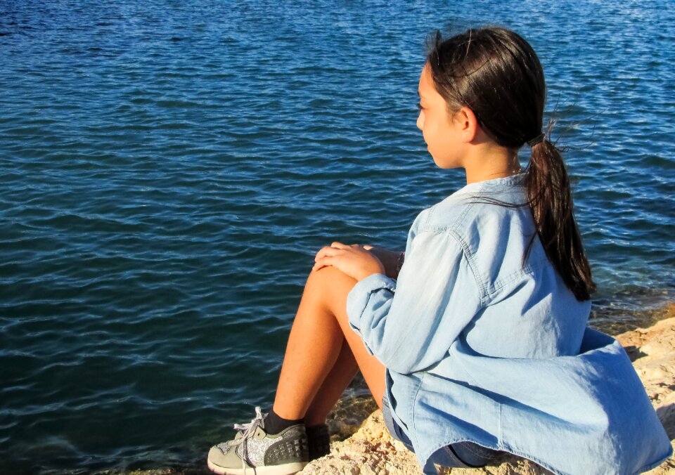 Girl child sea