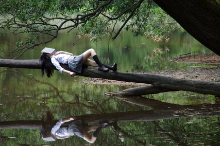 Female student sleeping