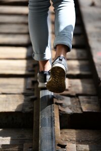 Feet railroad track
