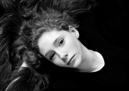 Girl portrait laying