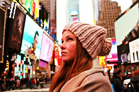 Girl times square photo