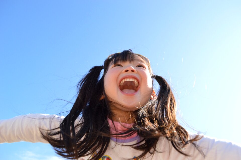 Little girl blue sky